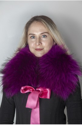 Violet-lilla Finnraccoon fur collar-neck warmer